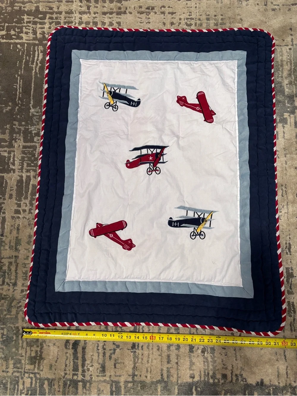 Sweet Jojo Aviation Theme Appliqué Cotton Crib Baby Quilt/Comforter